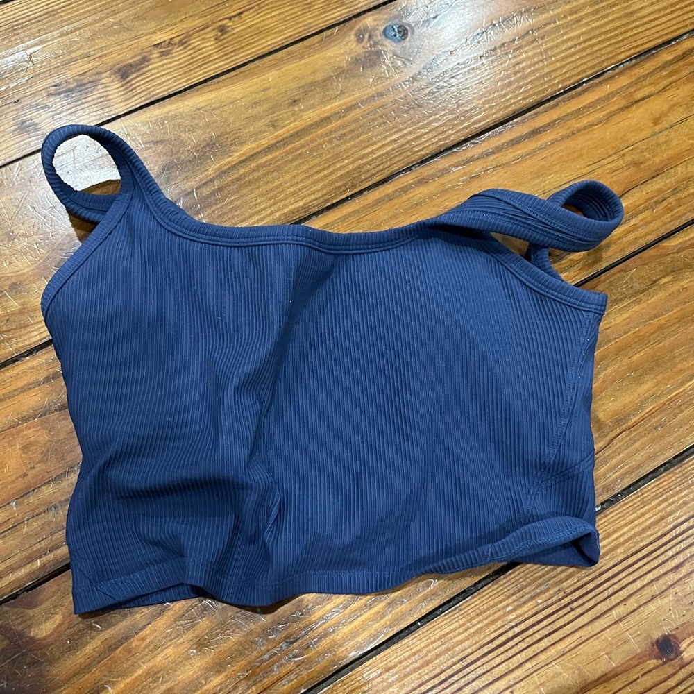 Blue Padded Cropped Top